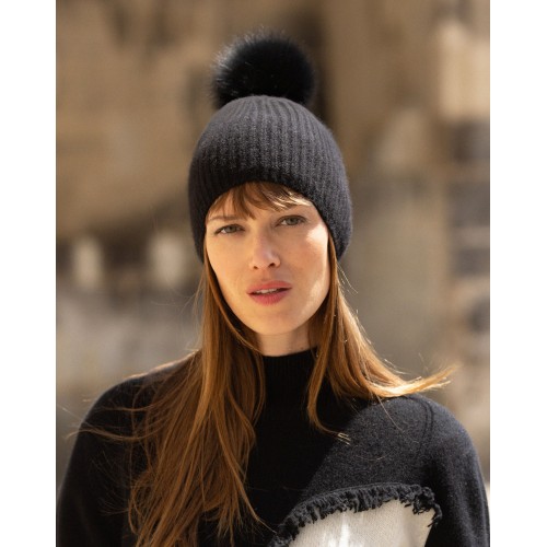BONNET CACHEMIRE POMPON