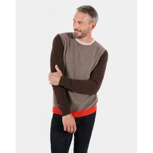 COL ROND HOMME CONTRASTES