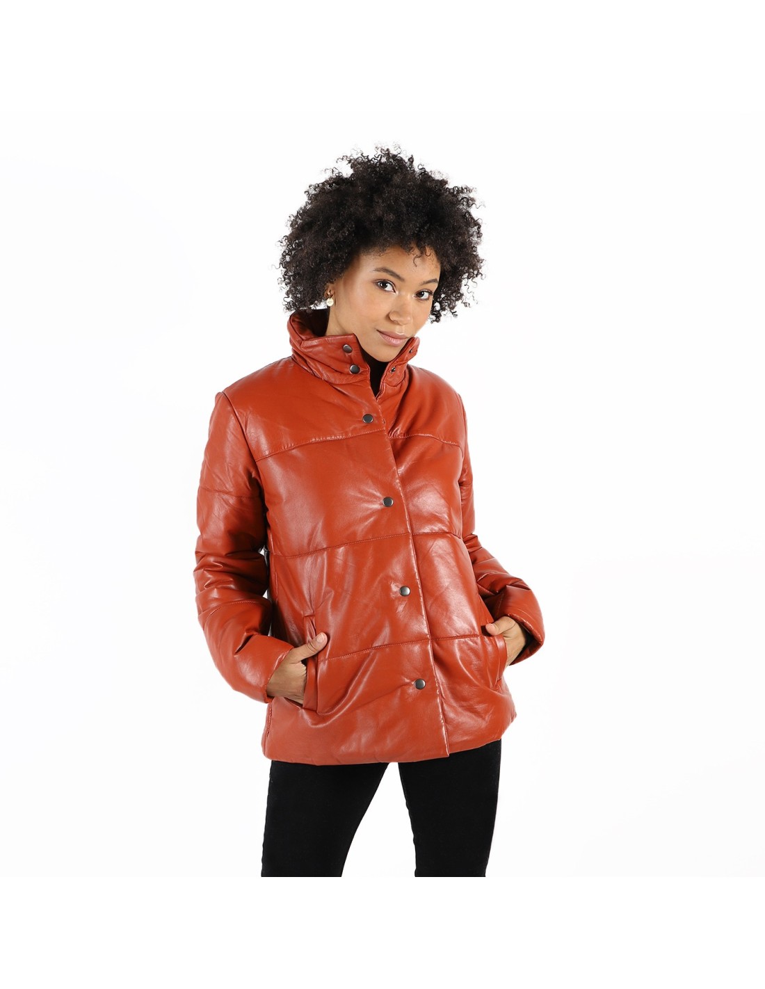 Free people leather puffer discount