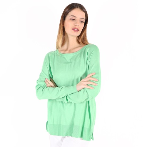 Pull col rond oversize avec fente