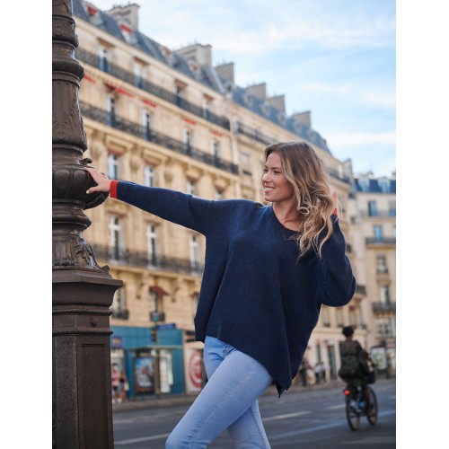 PULL COL ROND ÉPAULE BOUTONS