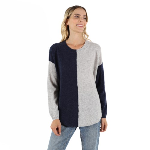 PULL COL ROND 3 COULEURS