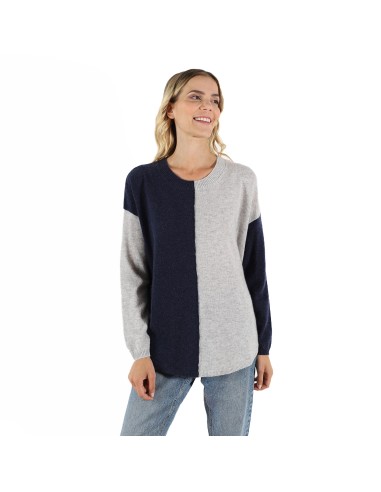 PULL COL ROND 3 COULEURS