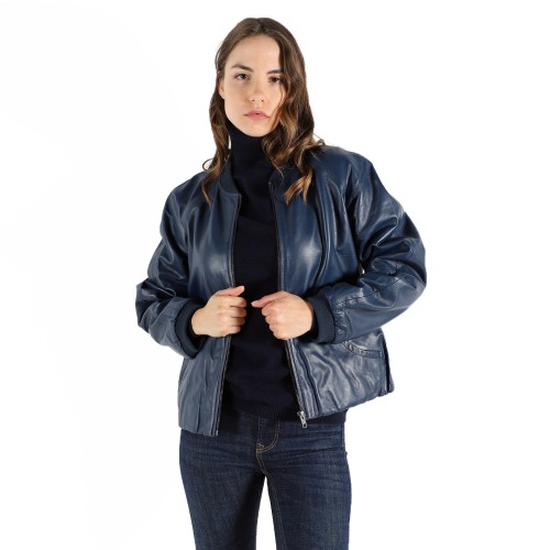 LEATHER BOMBER JACKET