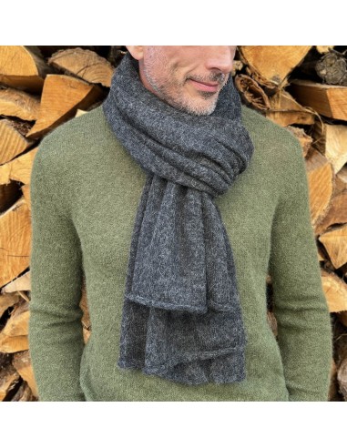 XL KNITTED ALPACA SCARF (UNISEX) Color ANTHRACITE Size TU