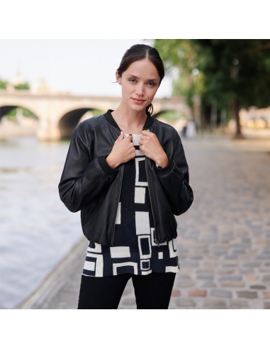 VESTE BOMBER EN CUIR