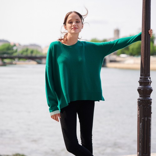 ROUND NECK SWEATER WITH...