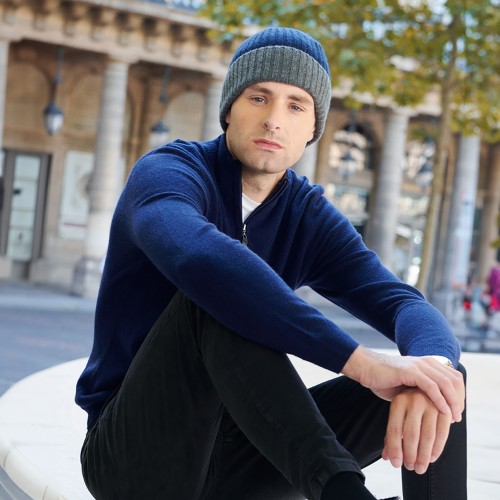 TWO-TONE RIBBED BEANIE