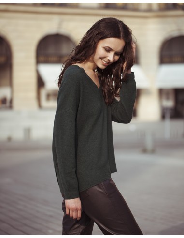 ASYMMETRIC CROSS BACK V NECK SWEATER Color IMPERIAL Size 1